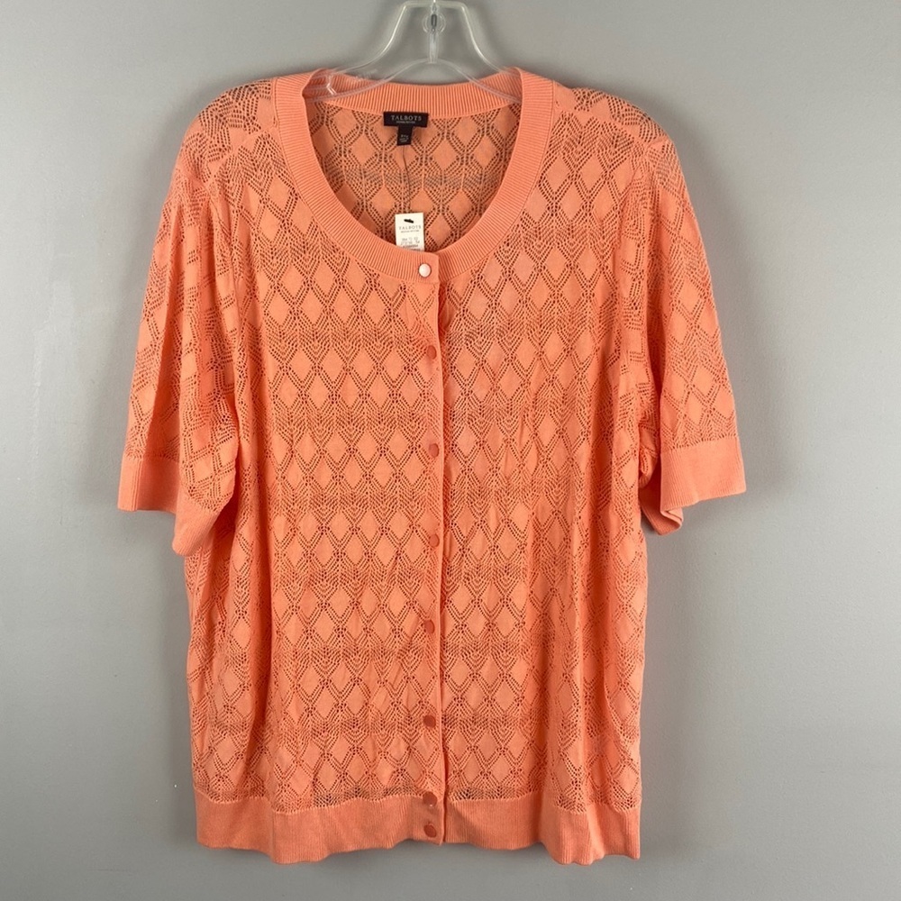 NWT Talbots Coral Sheer Cardigan Size 3XP